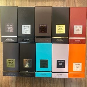 Tom Ford Bundle 10 total bottles with packaging.